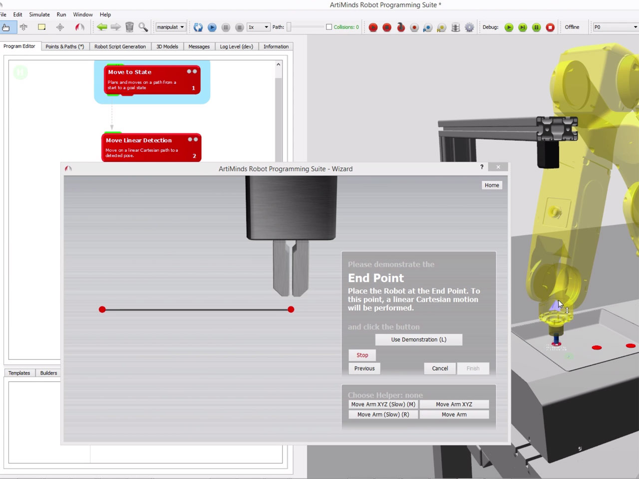 ArtiMinds Robotics - Intuitive programming via drag & drop and wizards