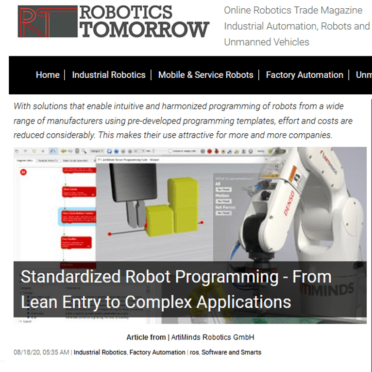 Standardized robot programming