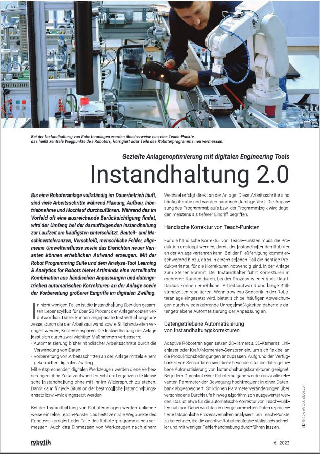 ArtiMinds Robotics gezielte Anlagenoptimierung